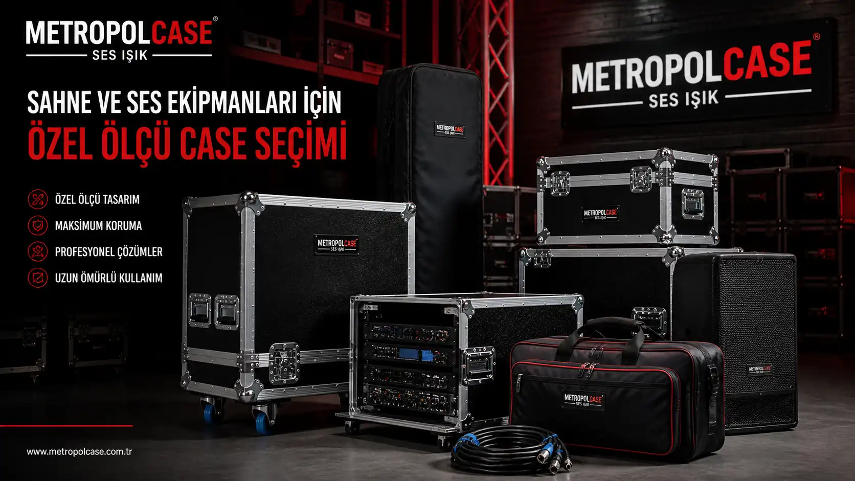 sahne ekipmanları için özel ölçü case